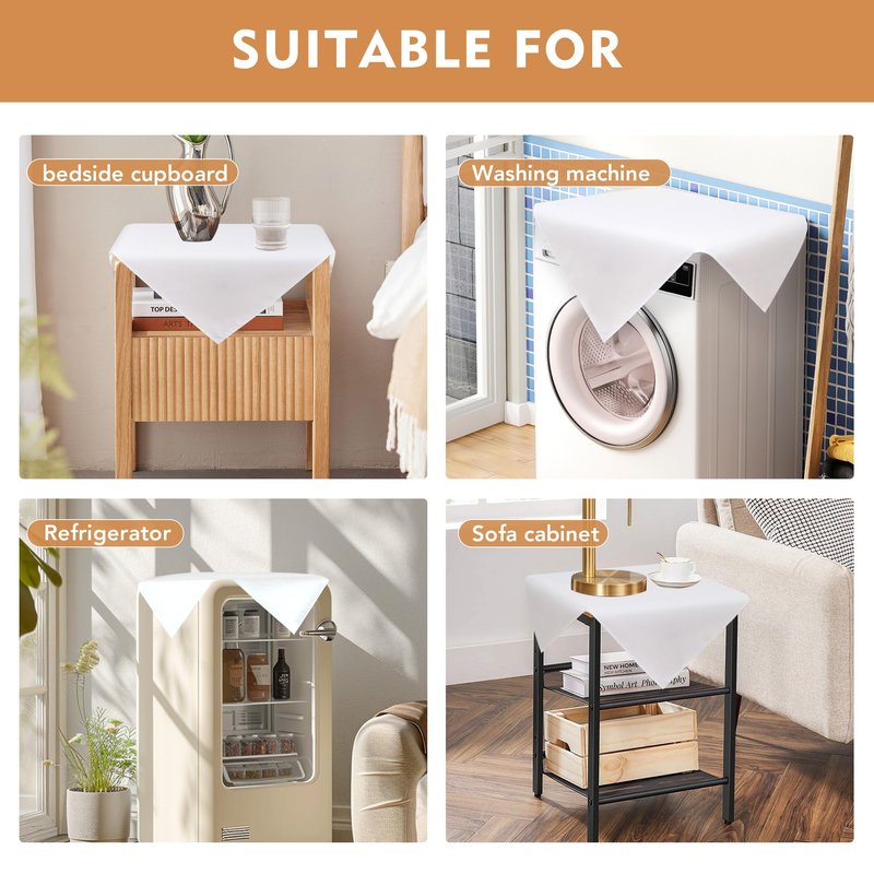 sancua 2 Pack Small Square Tablecloth 24 x 24 Inch White, Stain and Wrinkle Resistant Washable Polyester Table Cloth Decorative Solid Fabric Table Cover for Nightstand End Bedside Tables