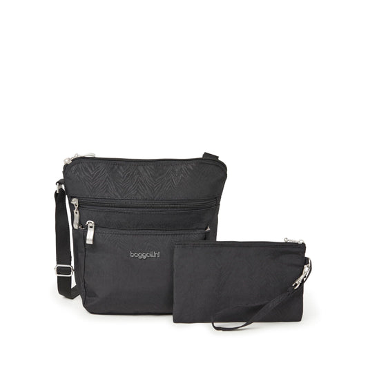 Baggallini Women's Pocket Crossbody, Black Zebra