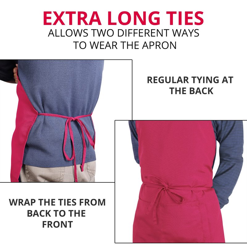 Utopia Kitchen 2 Pack Bib Apron, Adjustable with 2 Pockets, Water and Oil Resistant, Cooking Kitchen Chef Apron for Women Men