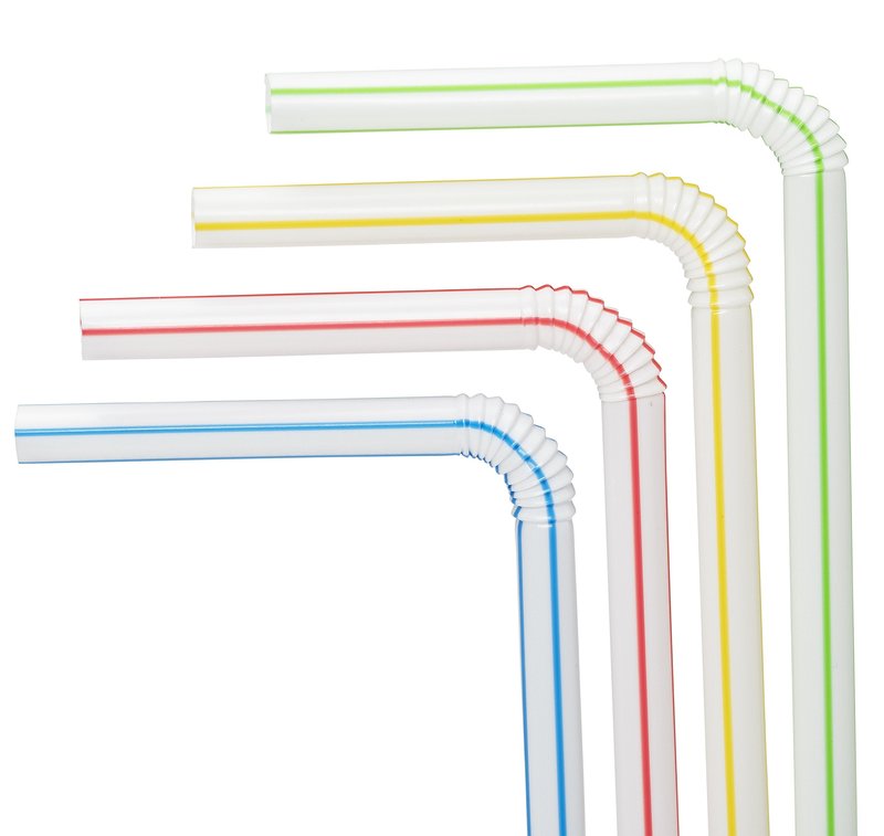 Flexible Plastic Straws Colored BPA-Free Disposable Bendy Straw 8" Long (200 Pack, Colorful)