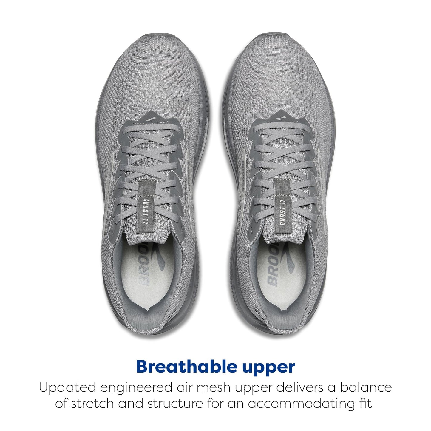 Brooks Men’s Ghost 17 Neutral Running Shoe - Primer Gray/Oyster Mushroom - 13 Wide