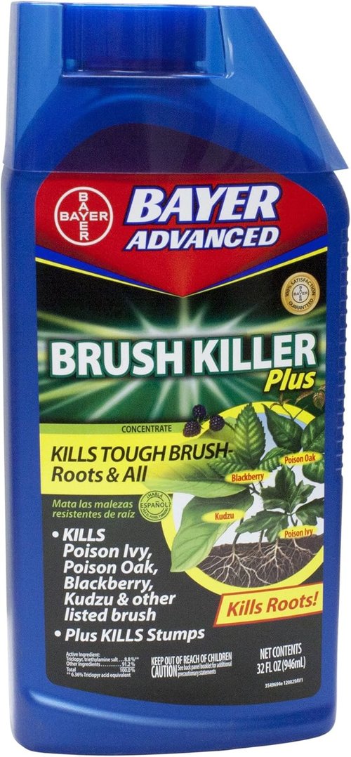 BioAdvanced Brush Killer Plus - Powerful Weed Killer Concentrate | 32 oz, Eliminates Tough Brush & Poison Ivy