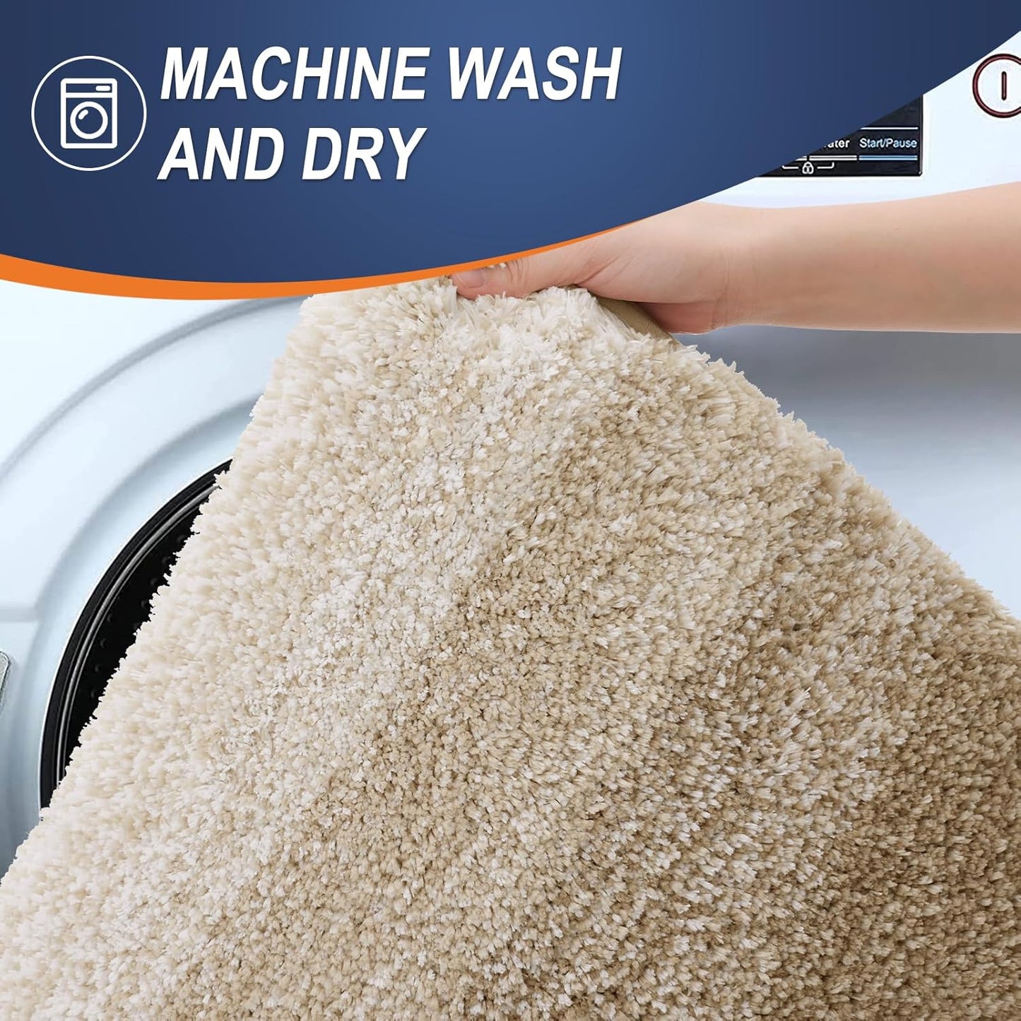 OLANLY Bath Rugs Mat - Extra Soft Microfiber, Quick Dry & Machine Washable | 24x16, Tan Color