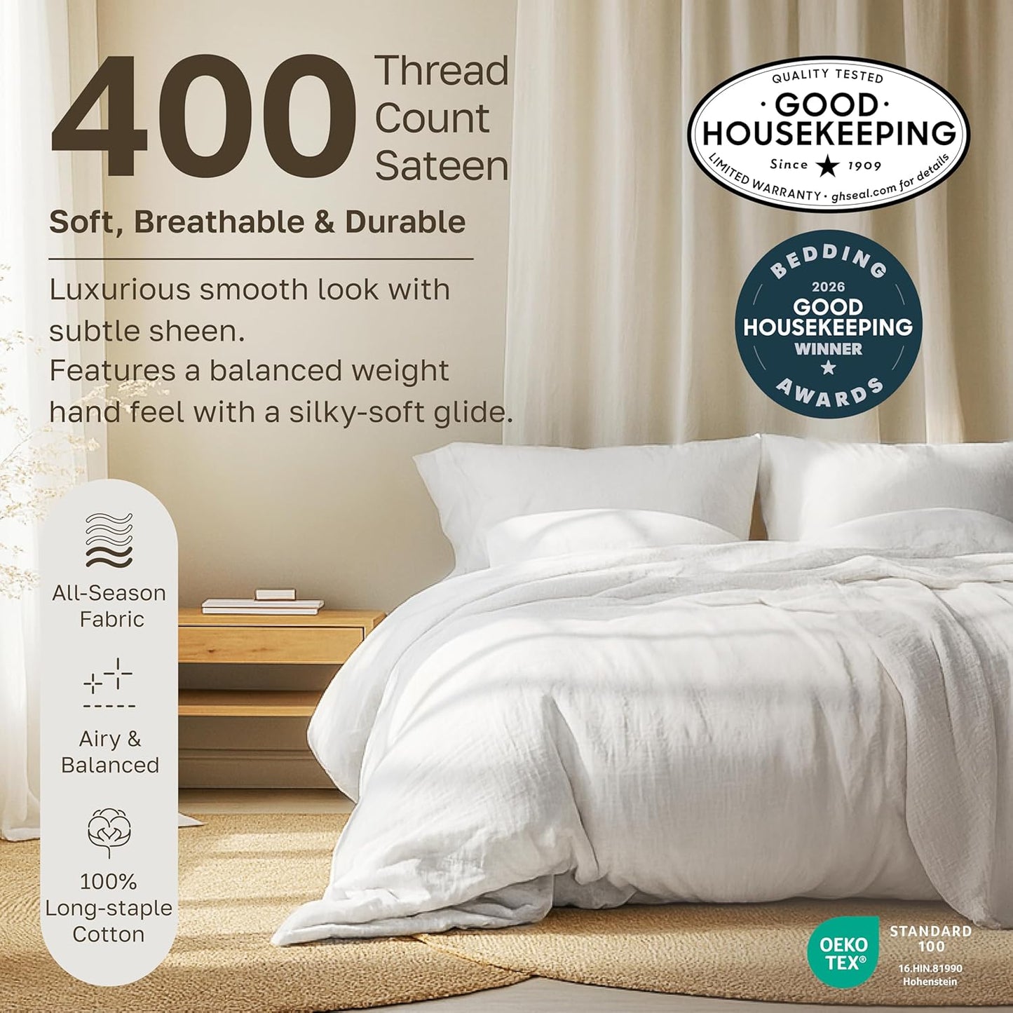 California Design Den King Size Soft 100% Cotton Sheets Set - 400 Thread Count, Silky Sateen, Deep Pockets, Hunter Green