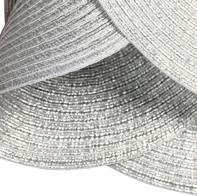 SHACOS Christmas Glitter Silver Placemats Set of 8 Sparkle Bling 15 inch Round Braided Table Mats Washable Place Mats for Dining Table Home Table Decor (Silver, 8)