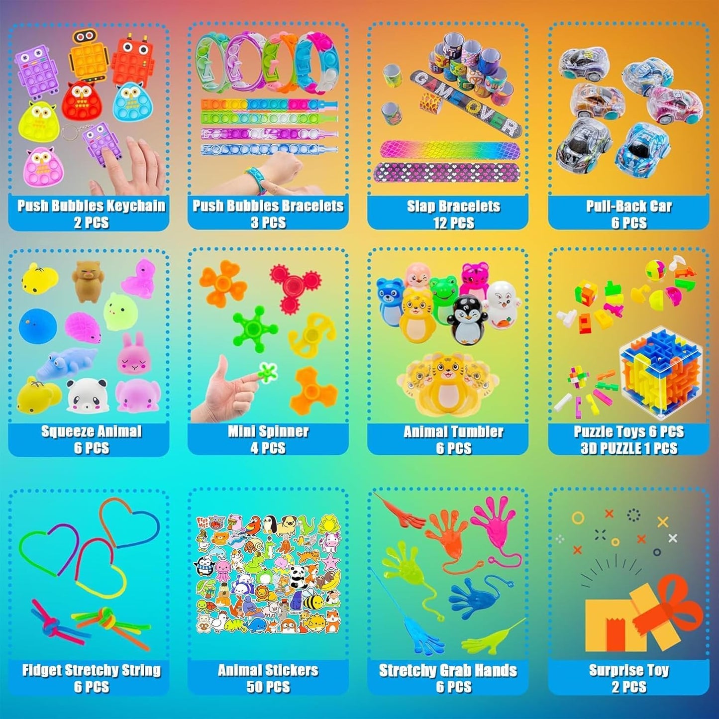 Regine Switzerland 110 PCS Kids Party Favors - Fun Goodie Bag Stuffers & Treasure Box Toys