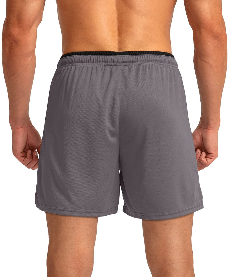 G Gradual Men's Running Shorts with Zipper Pockets Quick Dry Gym Athletic Workout 5" Shorts for Men (Grey, Large)