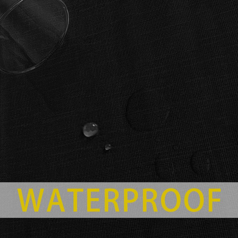 sancua 100% Waterproof Rectangle PVC Tablecloth - 70 x 108 Inch - Oil Proof Spill Proof Vinyl Table Cloth, Wipe Clean Table Cover for Dining Tables, Buffet Parties and Camping, Black