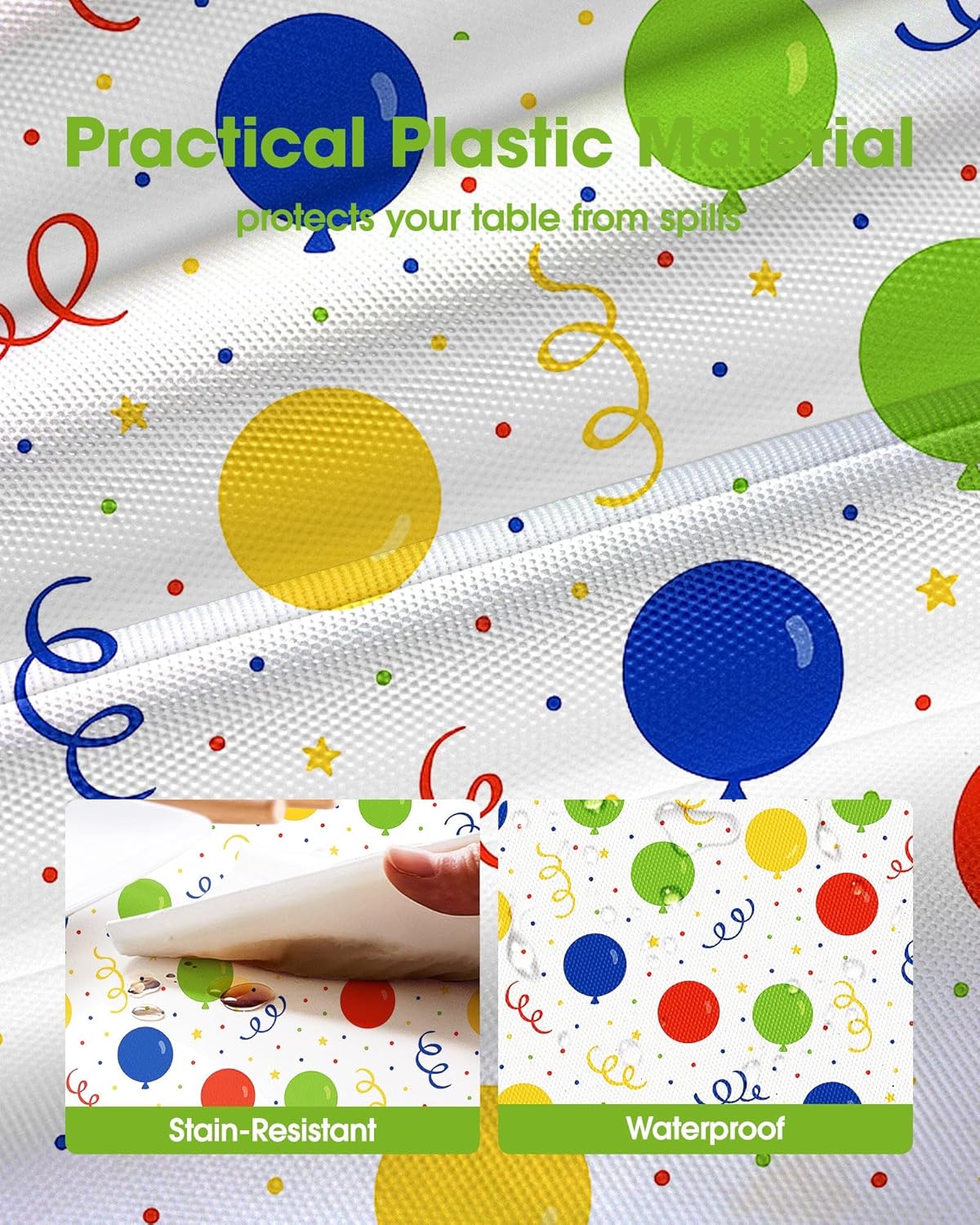 Pureegg Disposable Plastic Table Cloths - 10 Pack, 54 x 108 Inch, Leakproof & Sturdy for Parties | Rainbow Design