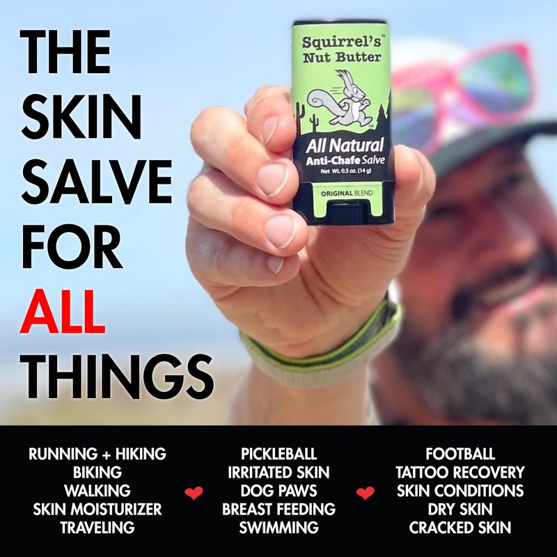 Squirrel's Nut Butter Anti Chafing Stick | All Natural Chafe Prevention & Skin Care for Athletes, Runners & Adventurers | Thighs, Arms, Pack Straps & More | 1.7 oz