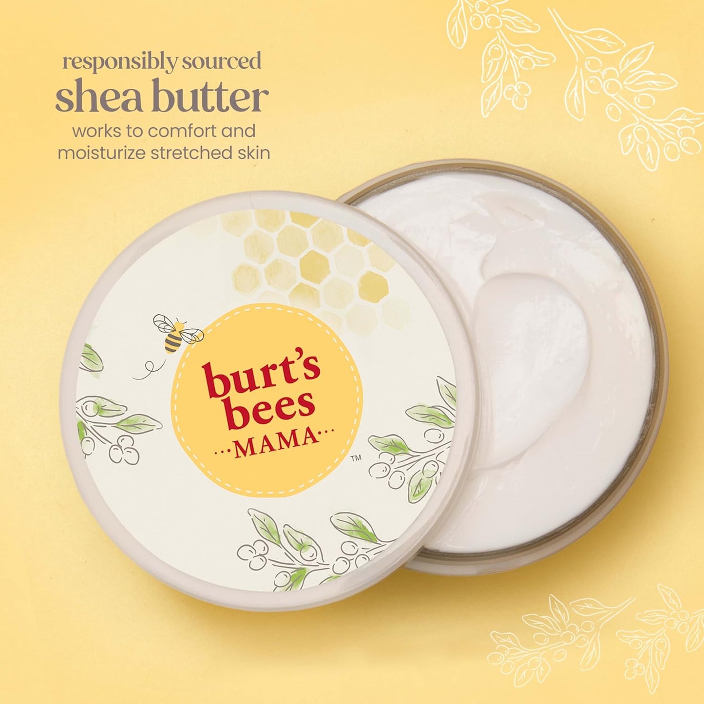 Burt's Bees Mama Belly Butter - Stretch Mark Cream for Pregnancy & Postpartum Care | 6.5 Oz Tub