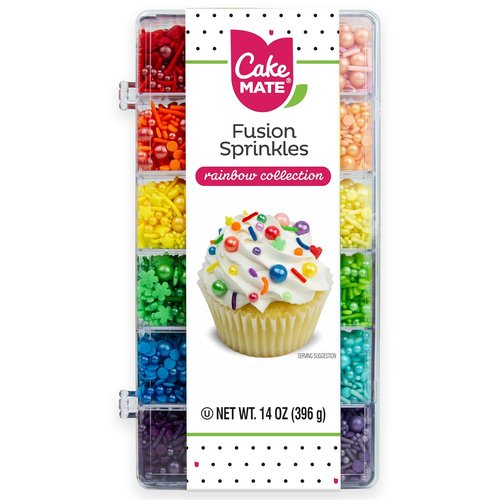 Cake Mate Rainbow Fusion Dessert Sprinkles - Assorted Colors & Shapes | 14oz Holiday Tacklebox