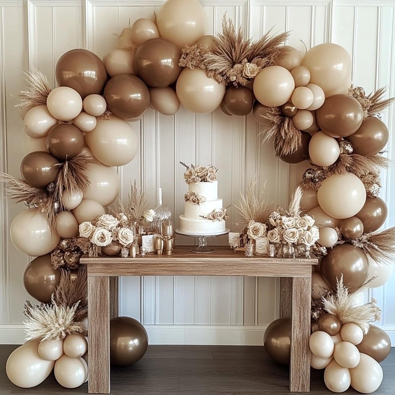 RUBFAC Brown Balloons, 129pcs Different Sizes 18 12 10 5 Inches for Garland Arch Kit, Premium Boho Coffee Brown Latex Balloon for Birthday Party Graduation Wedding Anniversary Baby Shower Decoration