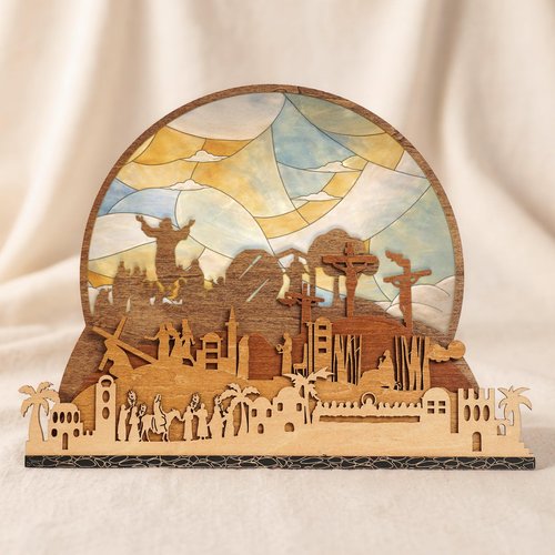 He is Risen Gifts for Adults, Easter Decor Resurrection Scene Empty Tomb, Christian Table Decorations Indoor, Catholic Cross Jesus Religious Easter Gifts Decor (Resurrection)