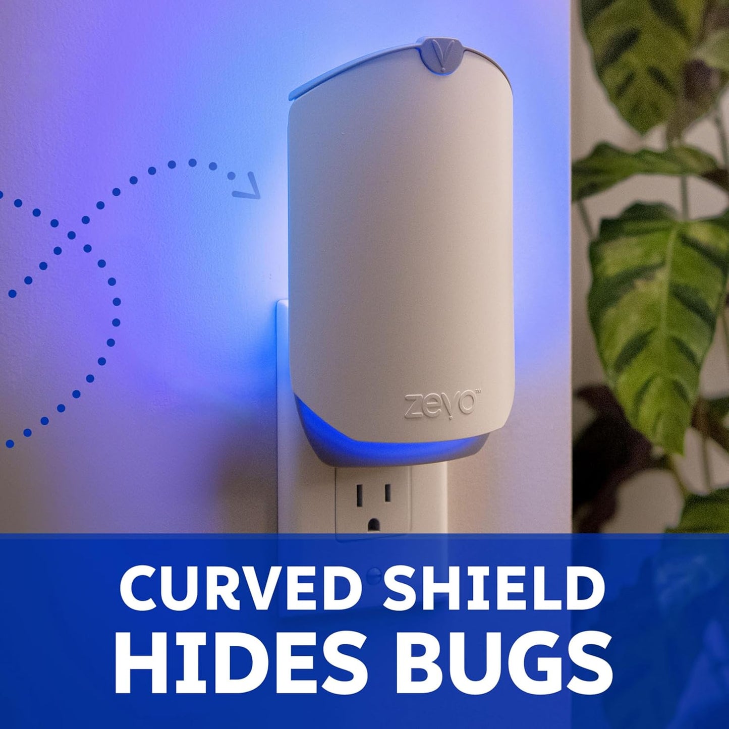 Zevo Flying Insect Trap - Indoor Bug Catcher with 3 Refill Cartridges | UV Light Technology for Flies