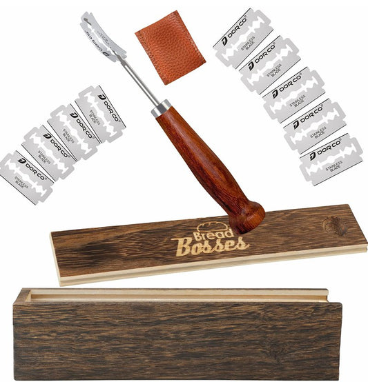 Bread Bosses Bread Bakers Lame Slashing Tool - Dough Making Slasher Tools Baking Sourdough Bread Starter Jar Scoring Knife Razor Cutter Slashing Tool Accessories for Cutting Supplies -Great As A Gift