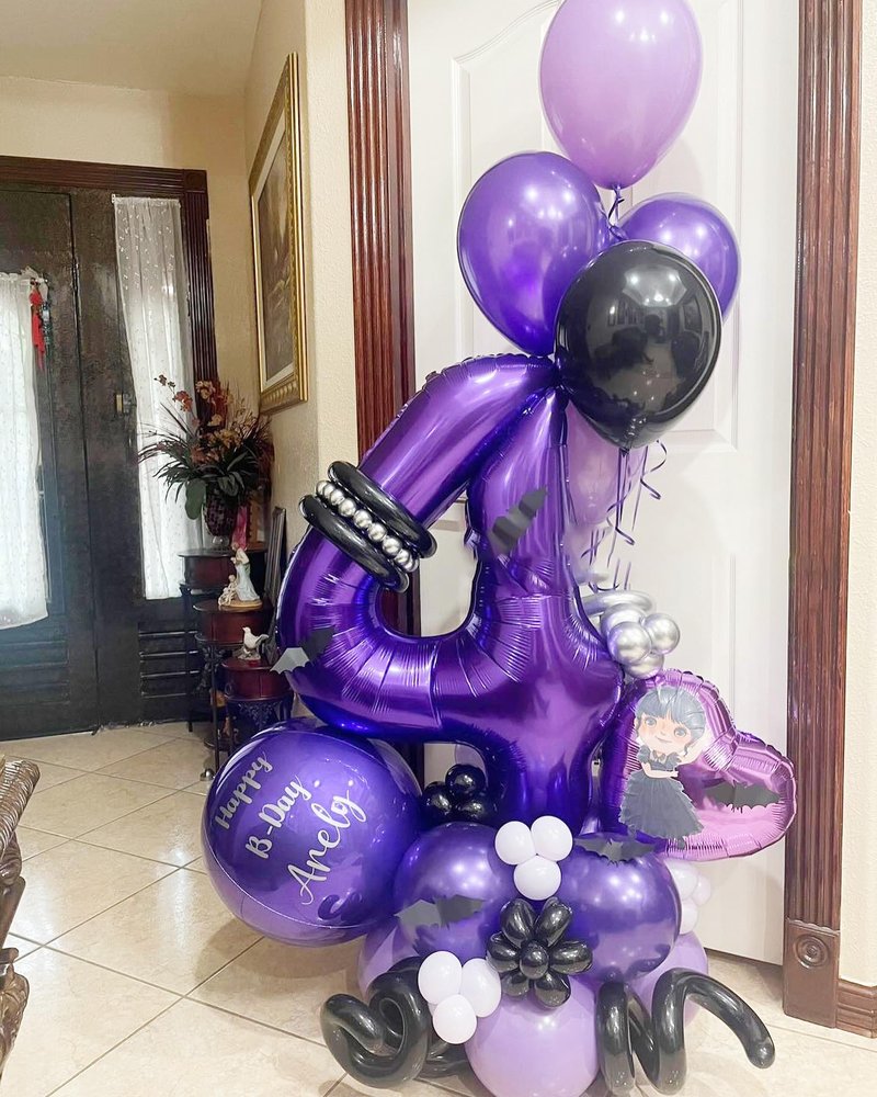 Purple Number 8 Balloon 40 Inch, 8th Birthday Party Decorations for Children, Giant 8 Foil Balloon for Party Supplies