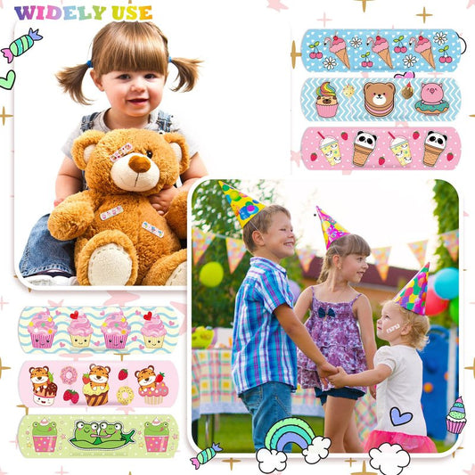 Kids Adhesive Bandages Bulk Cute Cartoon Bandages for Kids Waterproof Breathable Protect Scrapes and Cuts for Girls Boys Children Toddlers(120 Pieces)