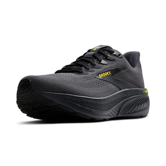 Brooks Men’s Ghost 17 Neutral Running Shoe - Ebony/Black/Yellow - 12.5 Medium