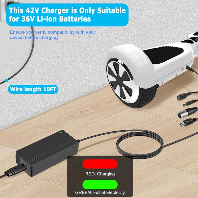 42V 2A Replacement Charger for 36V Electric Scooter Ebike Lithium Battery, 5 in 1 Scooter Charger for Gotrax, Jetson, Swagtron, Brid, Segway, Razor, Sisigad, Xiaomi,Ninebot