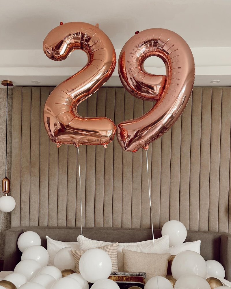Rose Gold Number 8 Balloon 40 Inch, 8th Birthday Party Decorations for Children, Giant 8 Foil Balloon for Party Supplies