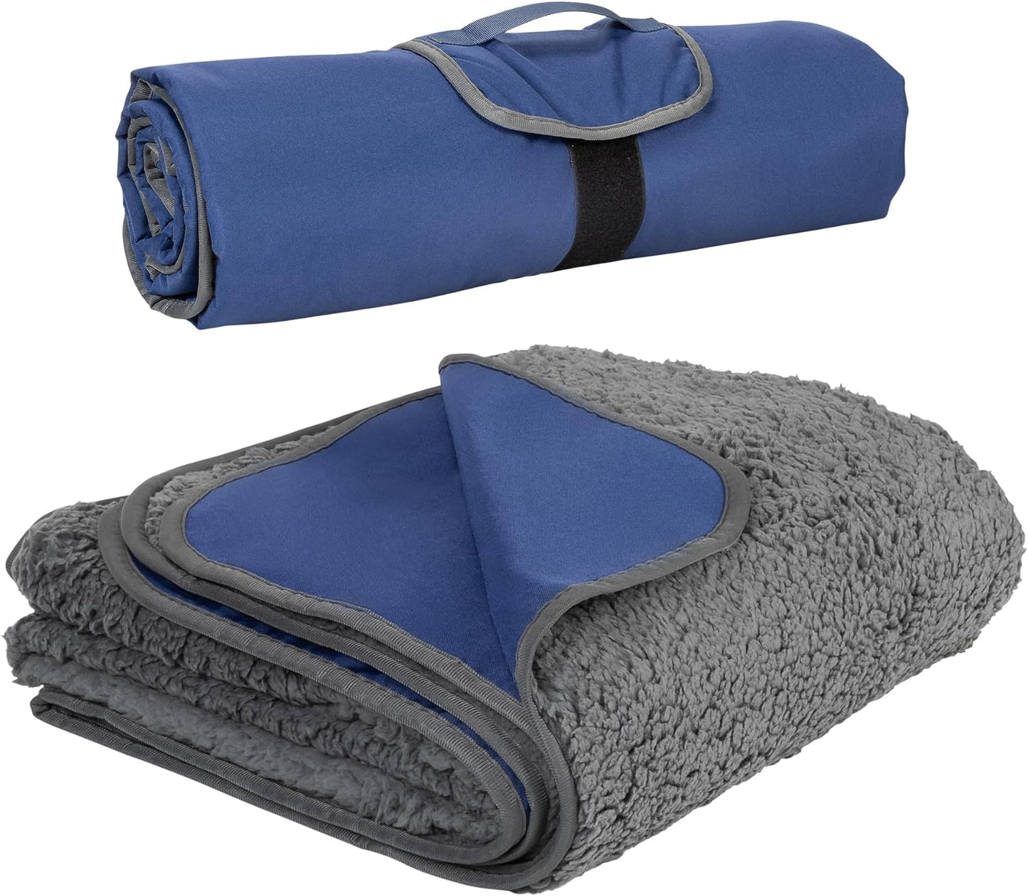 Tirrinia Large Waterproof Outdoor Blanket, Soft Warm Windproof Stadium Blanket with Sherpa Fleece and Foldable for Outdoor Sport, Baseball, Football, Beach, Concerts, Car