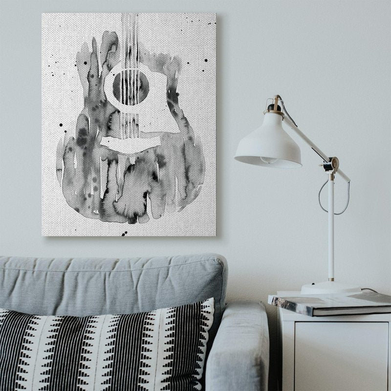 Abstract Guitar Watercolor Pattern Painting'| Canvas Art
