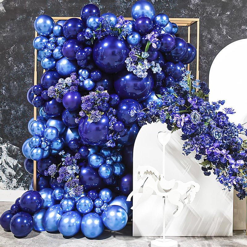 PartyWoo Metallic Blue Balloons 50 pcs 12 Inch Chrome Blue Latex Helium Balloons for Graduation Wedding Baby Shower Engagement Wedding Gender Reveal Birthday Party Decorations Blue-G106