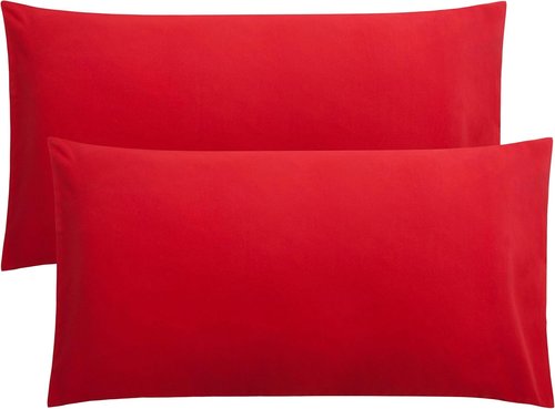 FLXXIE King Pillow Cases - Soft Microfiber Covers with Envelope Closure | Wrinkle, Fade & Stain Resistant, 20x36, Red