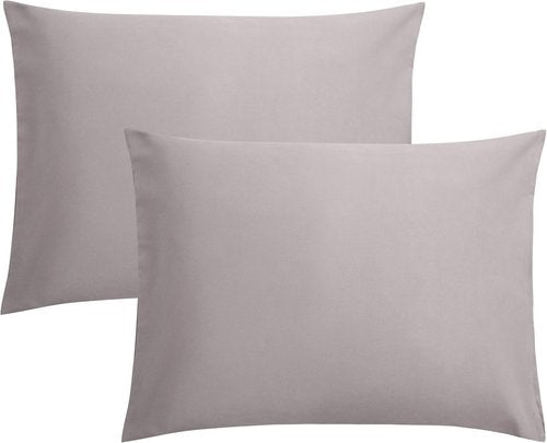 FLXXIE Pillow Cases - Soft Microfiber Standard Size Pillow Covers | Wrinkle & Stain Resistant, 2-Piece Set, 20x26, Smoky Grey