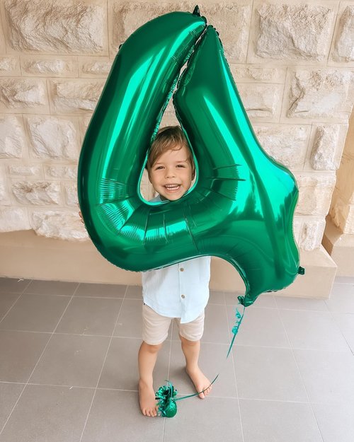 Dark Green Number 4 Balloon 40 Inch, 4th Birthday Party Decorations for Children, Giant 4 Foil Balloon for Party Supplies