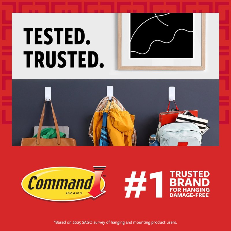 Command Indoor Small Replacement Strips, 64 Strips, Damage-Free Wall Hanging, Re-Hang Small Hooks for Home and Wall Decor, Holds up to 1 lb, White Adhesive