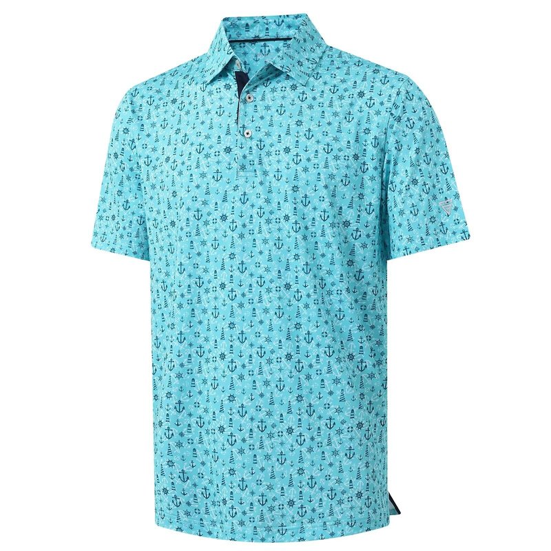 M MAELREG Golf Shirts for Men Dry Fit Print Patterns Performance Moisture Wicking Mens Polo Shirts Short Sleeve