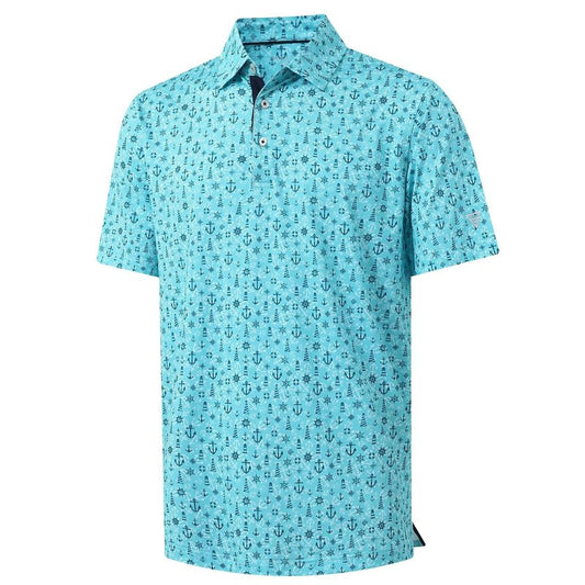 M MAELREG Golf Shirts for Men Dry Fit Print Patterns Performance Moisture Wicking Mens Polo Shirts Short Sleeve