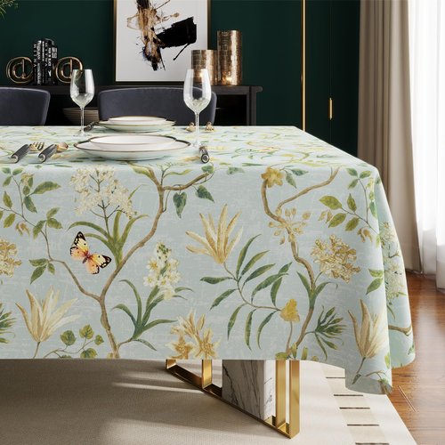 HOMOHEINI Rectangle Table Cloth,100% Waterproof Tablecloth Oil Proof Spill Proof Vinyl Table Cloth, Wipe Clean Plastic Table Cover for Dining, Camping, Indoor and Outdoor 52" x 70",Leaves