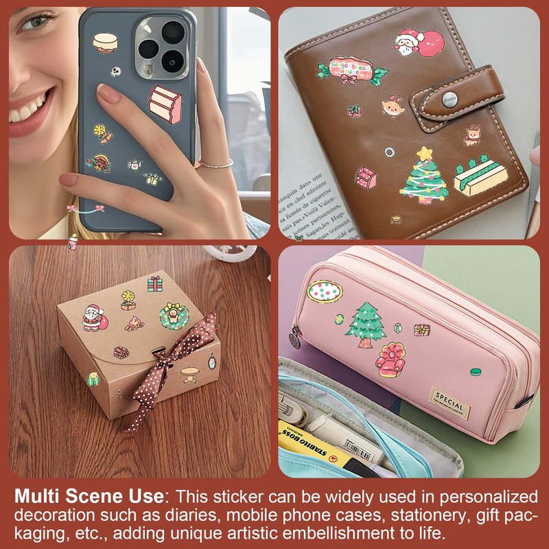 SZXYCZL Cute Miniature Scene 8Sets DIY 3D Stickers Scene Christmas House, Make You Own Mini House Sticker Therapy for Teen Adult Relief Pass The Time-Merry Christmas