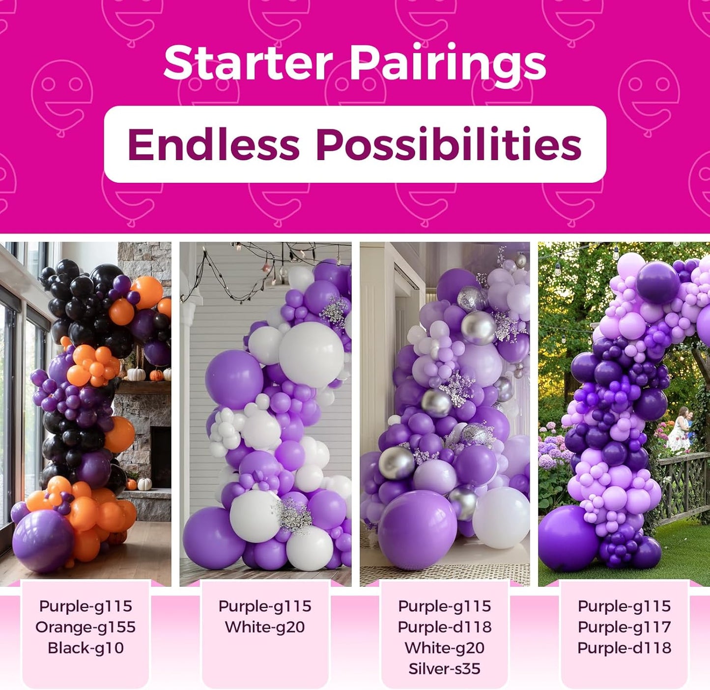 Bezente Purple Balloons - 150 Pack 5-Inch Matte Latex Helium Balloons for Parties & Events