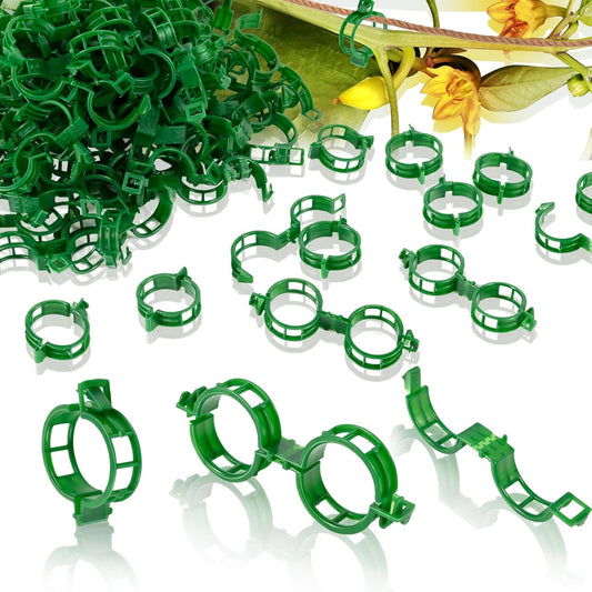Regine Switzerland 200Pcs Plant Support Clips - Durable Tomato & Grape Vine Clamps for Garden Netting (Green)