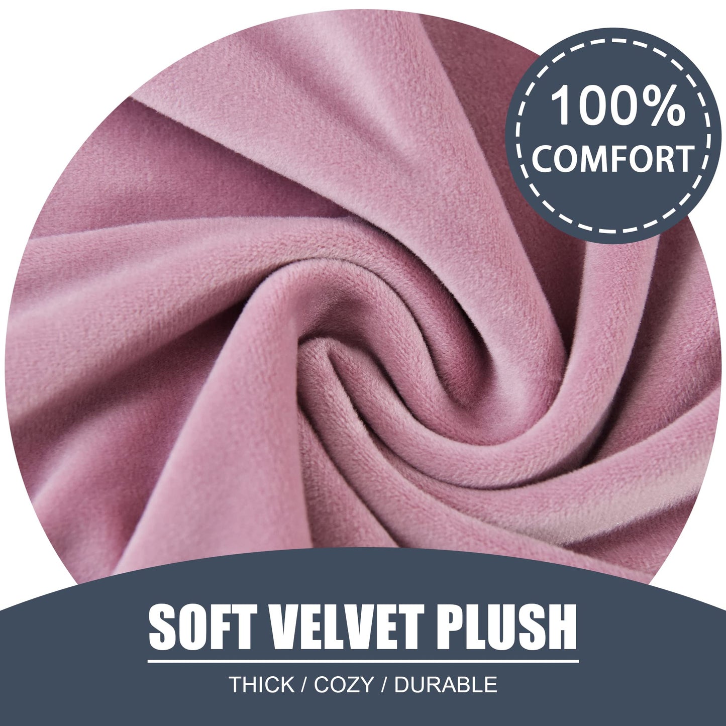 CONRUSER Stretch Sofa Slipcover, Soft Velvet Sofa Covers for 2 Cushion Couch Thick Furniture Protector for Pets & Kids (Pink, M)