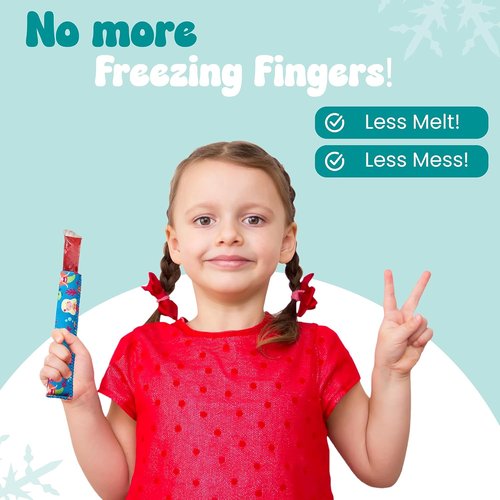 Insulated Neoprene Ice Pop Sleeves - 8-Pack Washable Popsicle Holders for Kids