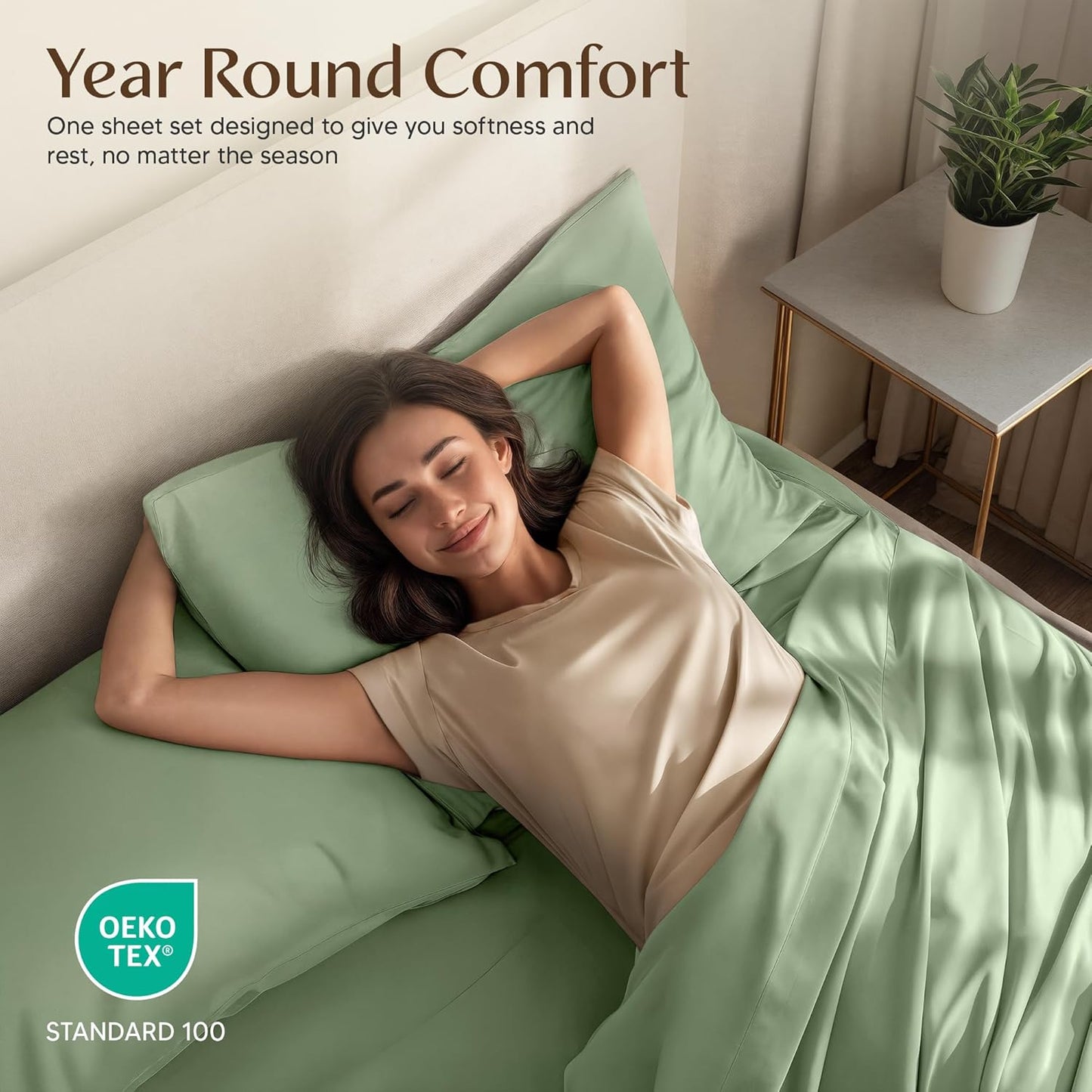 Utopia Bedding Queen Size Sheet Set - Soft, Breathable Microfiber | 4-Piece in Sage, Oeko-Tex Certified