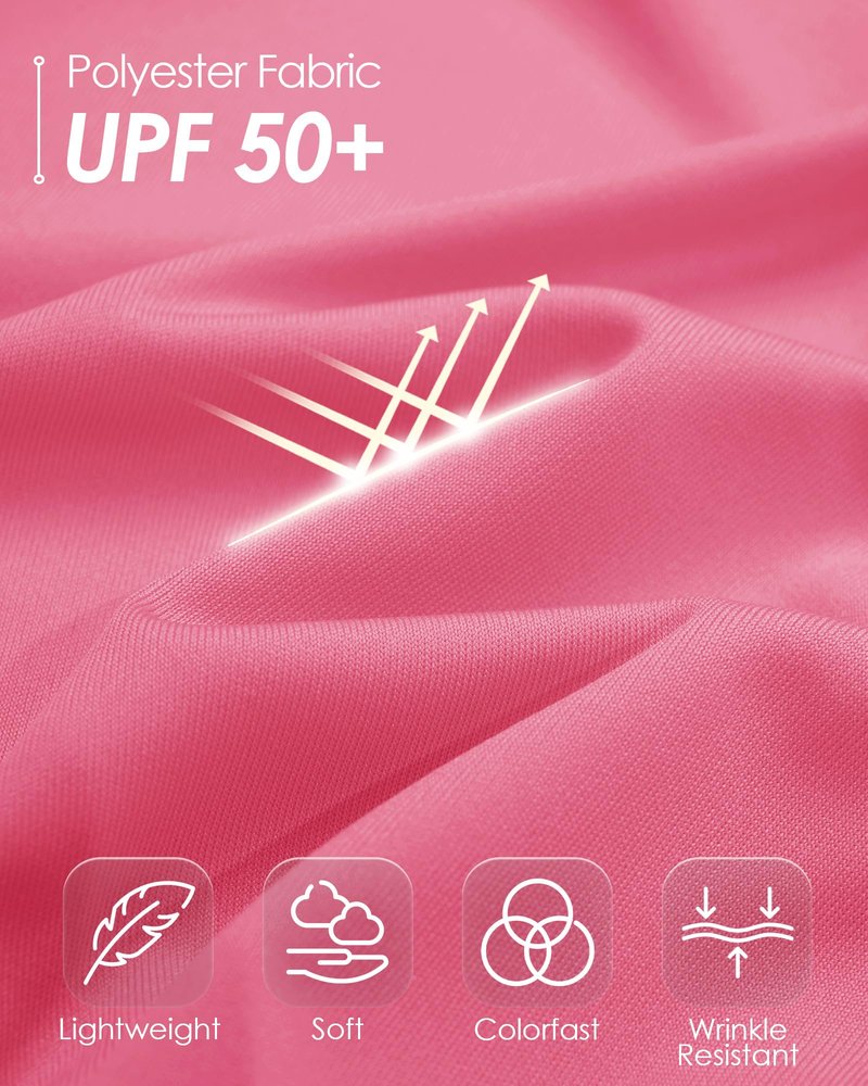 Boladeci Sun Shirts for Womens Rash Guard Long Sleeve Swim Shirts Woman UPF 50+ UV Protection Workout Top Rose Red L