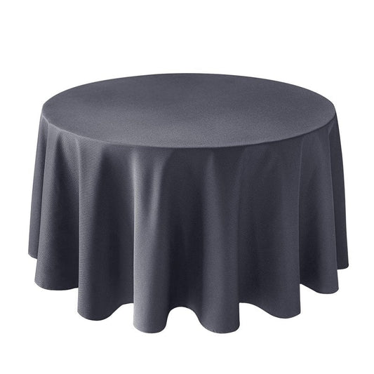 Biscaynebay Textured Fabric Round Tablecloths 108", Dark Grey Water Resistant Washable Table Cloth Circle Folding Table Covers Linen for Dining, Kitchen, Wedding, Parties etc