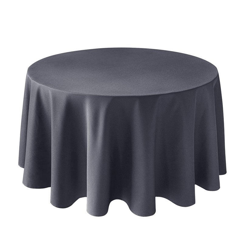 Biscaynebay Textured Fabric Round Tablecloths 108", Light Blue Water Resistant Table Cloth Circle Folding Table Covers Linen for Dining, Kitchen, Wedding, Parties etc. Machine Washable