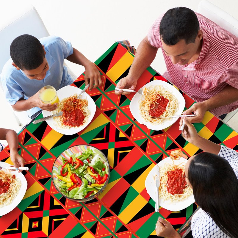 Frienda 6 Pcs Juneteenth Tablecloths 108 x 54 Inch African American Plastic Table Cloth Rectangular Kente Table Cover for Kitchen Dining Decor 1865 Freedom Day Holiday Party Supplies