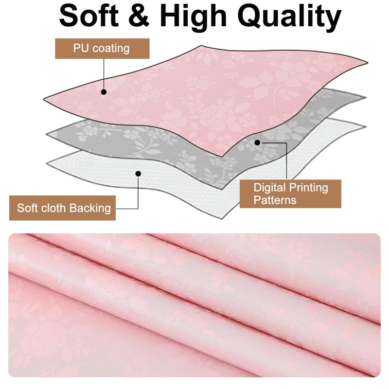 Smiry Rectangle Table Cloth, Waterproof Heavy Duty Vinyl Tablecloths, Wipeable Washable Table Cover for Kitchen and Dining Room (Pink, 54" X 78")