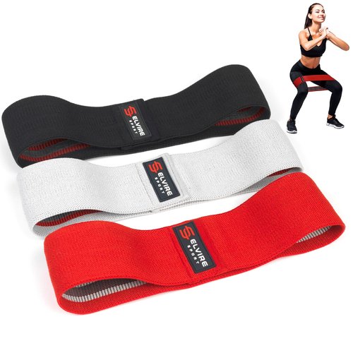 Elvire Fabric Resistance Bands for Working Out, Exercise Set of 3, Booty Band for Women, Workout Loops for Legs, Glutes, Squats