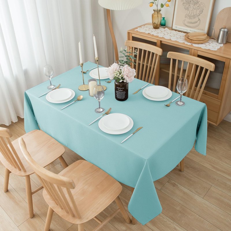 Biscaynebay Tablecloth for Rectangle Tables-70x108 Inch Aqua Blue Outdoor Picnic Table Cover-Rectangular Folding Table Cloths Water Resistant for Kitchen Camping Dining Room Patio Banquet Party