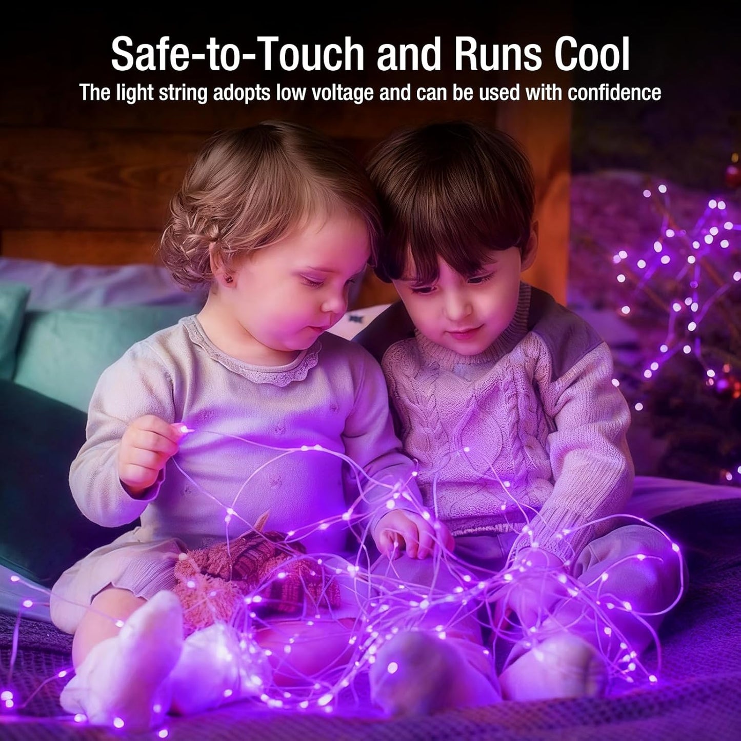 Skiennix 12 Pack Fairy Lights - 7ft Battery Operated 20 LED Twinkle Lights | Waterproof Purple for DIY Decor