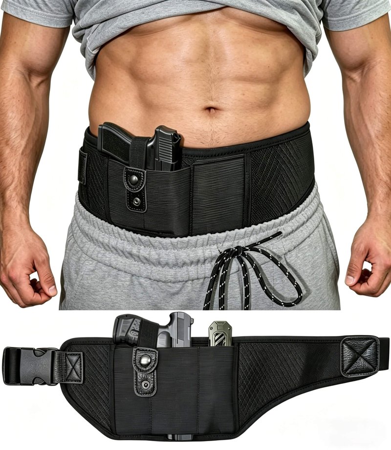 HOGIKUO Belly Band Holster for Men,Secure Conceal Carry for Women,Comfort Gun Holster,IWB fits Glock,Sig Sauer P365,Smith & Wesson, Bodyguard, M&P Shield,Ruger, and More